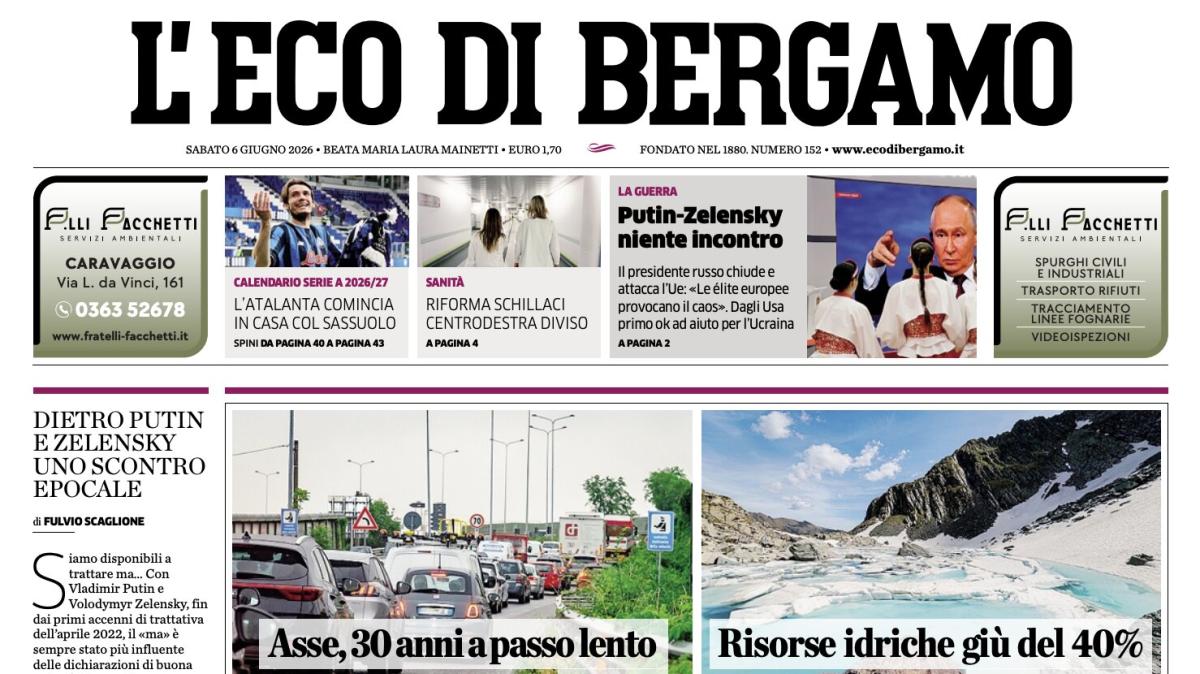 PRIMA PAGINA – L'Eco di Bergamo: "L'Atalanta comincia in casa col Sassuolo"