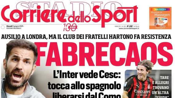 PRIMA PAGINA - Corriere dello Sport: "FabreCaos"