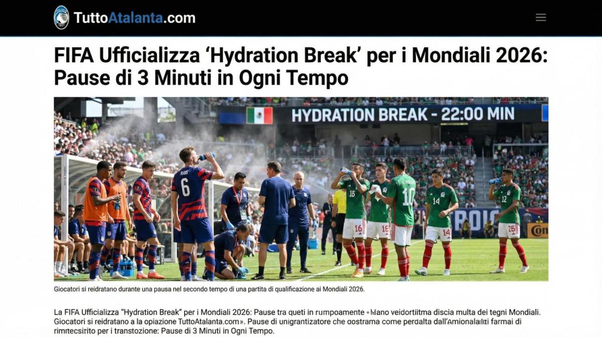 Svolta epocale per il Mondiale 2026: addio discrezionalità, l'"Hydration Break" diventa legge (fermi tutti al 22')