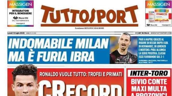 Tuttosport: "Indomabile Milan, ma è furia Ibra"