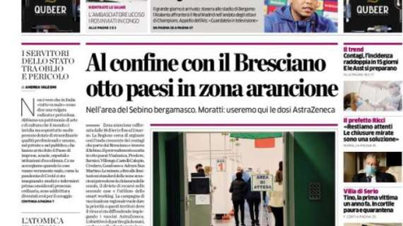 L'Eco di Bergamo: "Al confine con il Bresciano, otto paesi in zona arancione"