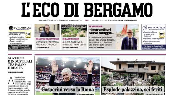 PRIMA PAGINA - L'Eco di Bergamo: "Gasperini verso la Roma"