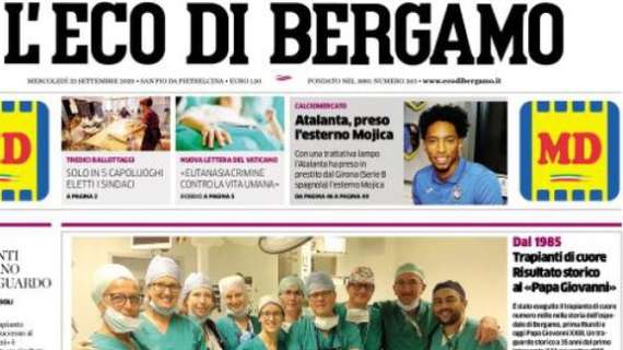 L'Eco di Bergamo sull'Atalanta: "Preso l’esterno Mojica"
