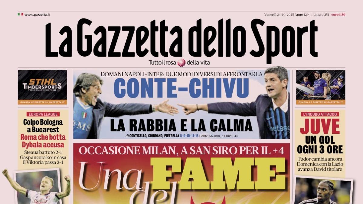 PRIMA PAGINA - La Gazzetta dello Sport: "Roma, che botta. Dybala accusa"