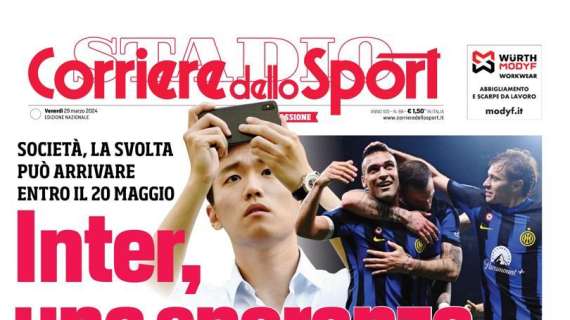 PRIMA PAGINA, Corriere dello Sport titola: "Inter, una speranza. Oaktree ha la soluzione: ora Zhang è all'angolo"