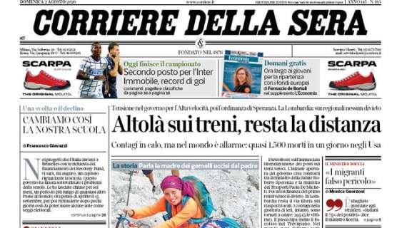 I temi del Corriere della Sera: "Secondo posto per l'Inter. Immobile, record di gol"
