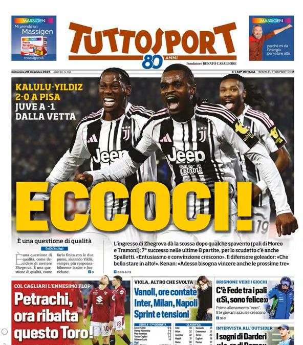 PRIMA PAGINA - TuttoSport: "Eccoci"
