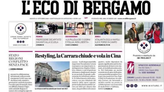 L'Eco di Bergamo: "Covid, bar chiusi alle 24 e stop agli sport minori"