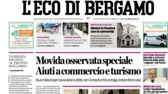 L'Eco di Bergamo: "Movida osservata speciale. Aiuti a commercio e turismo"