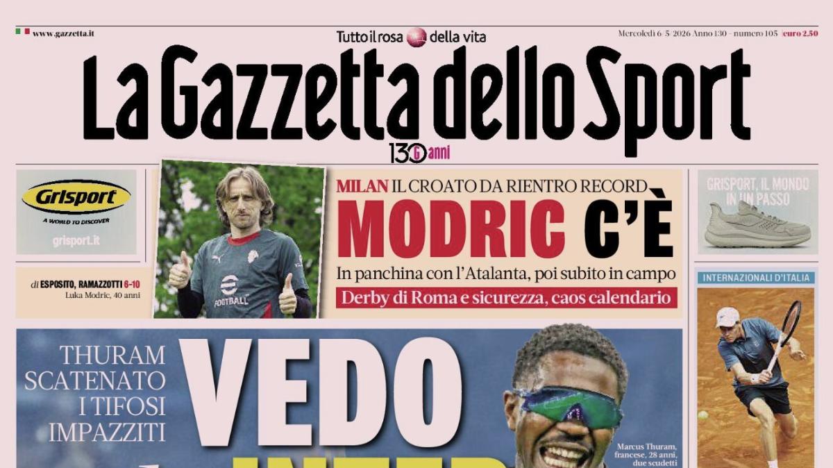 PRIMA PAGINA - La Gazzetta dello Sport: "Modric in panchina con l'Atalanta"