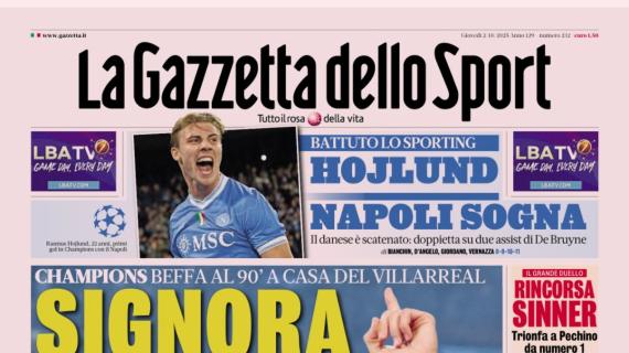 PRIMA PAGINA - La Gazzetta dello Sport: "Signora che spreco"