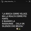Diego Biancolino e il post criptico: "La bocca corre veloce..." 