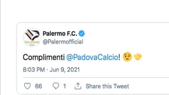 Sportività o vecchi rancori? Il Palermo (eliminato dall'Avellino) si complimenta col Padova