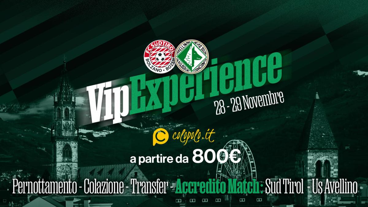Sudtirol-Avellino, vivila con la Vip Experience di Colopolo