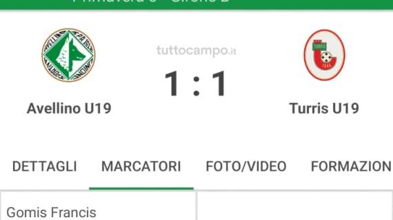 Primavera 3, l'Avellino pareggia 1-1 con la Turris