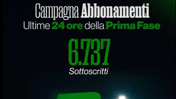 Campagna abbonamenti a gonfie vele: si viaggia verso le 7000 tessere