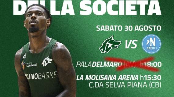 Avellino Basket, cambia la sede dell'amichevole di sabato contro Napoli Basket