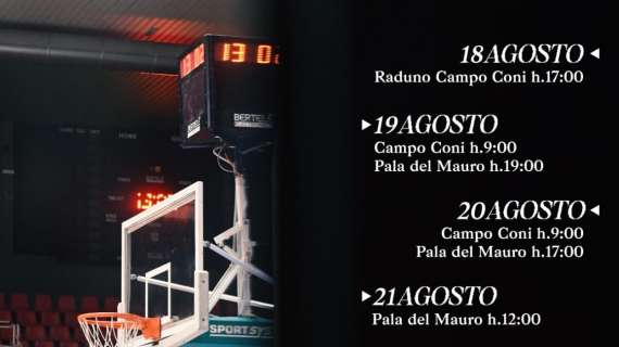 Felice Scandone, il 18 agosto il raduno ufficiale al campo Coni 