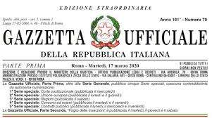 'Cura Italia' - Ecco il decreto sulla Gazzetta Ufficiale