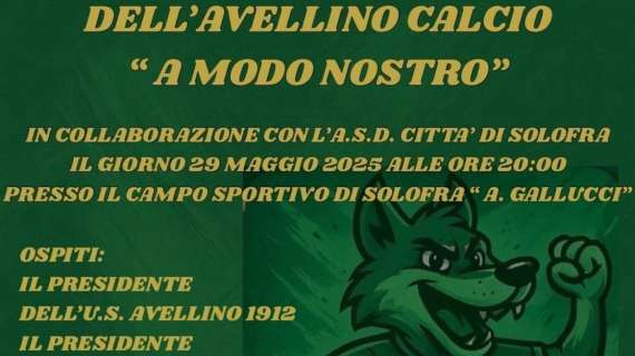"Dell'Avellino a modo nostro", l'evento giovedì a Solofra 