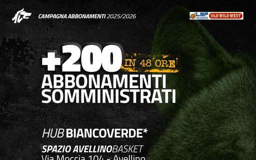 Avellino Basket, 200 abbonamenti in 48 ore 