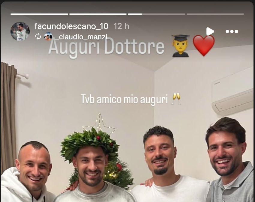 Cagnano si laurea: foto ricordo insieme a Manzi, Rigione e Lescano
