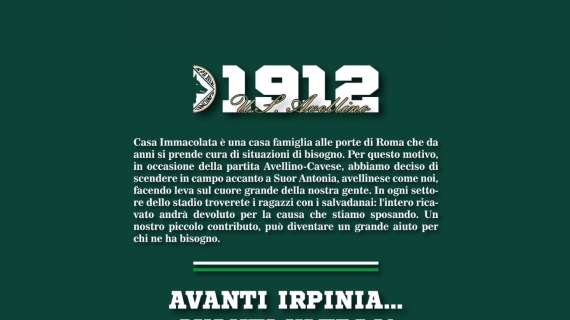 La Curva Sud si mobilita: iniziativa benefica in occasione di Avellino-Cavese