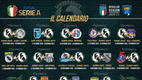 Sandro Abate, ufficializzato il calendario della Serie A: esordio con l'Acqua e Sapone