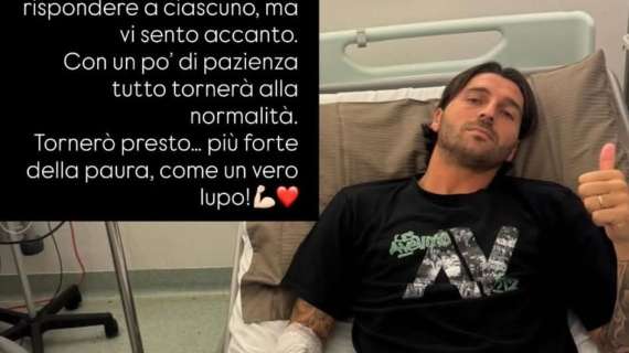Il messaggio di Patierno: "Tornerò presto…Più forte della paura, come un vero lupo!"