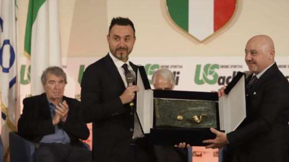 L'ex biancoverde De Zerbi ha vinto il Premio Bearzot 2022
