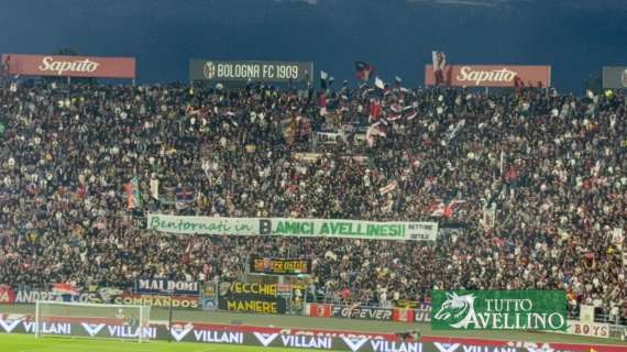 Promozione Avellino, dal Dall'Ara di Bologna lo striscione per la Serie B conquistata 