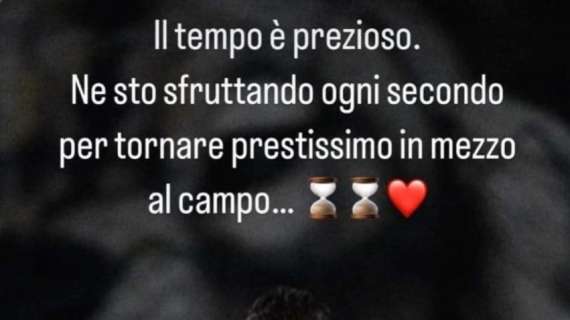 Mazzocco su Instagram: "Tempo prezioso, tornerò prestissimo in mezzo al campo"