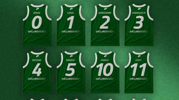 Avellino Basket, ecco i numeri di maglia scelti per la stagione 2025/26