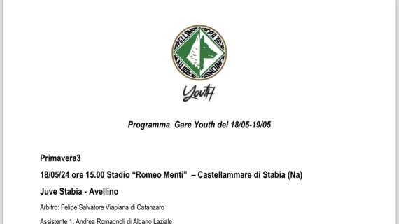 Youth Avellino, il programma del weekend: gli orari delle importanti gare dei playoff