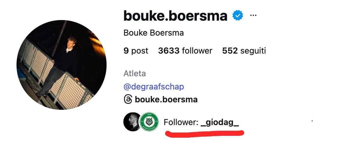 Avellino su Boersma, e Giovanni D'Agostino lo segue già sui social