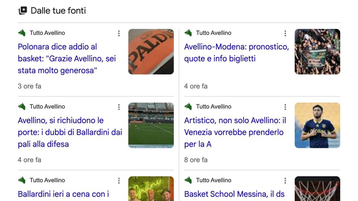 Arriva "Fonti Preferite" di Google: come aggiungere TuttoAvellino e non perdersi nessun aggiornamento