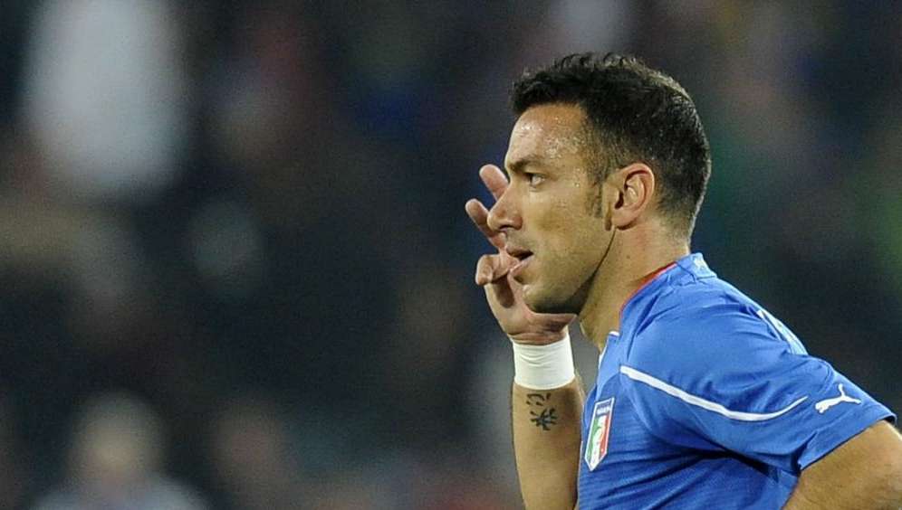 Fabio Quagliarella con la maglia della Nazionale italiana