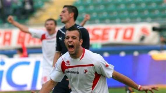 L&#039;urlo liberatorio di Riccardo Meggiorini dopo il gol alla Lazio