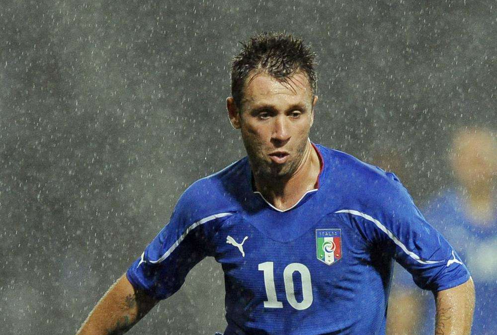 Antonio Cassano, il barese guider&agrave; l'attacco azzurro contro l'Estonia