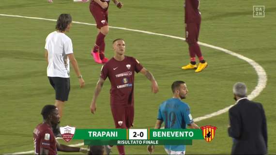 TRAPANI - BENEVENTO 2-0: PAGLIARULO E COULIBALY CONDANNANO I GIALLOROSSI