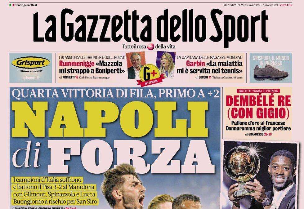 Rassegna stampa Le prime pagine dei quotidiani sportivi