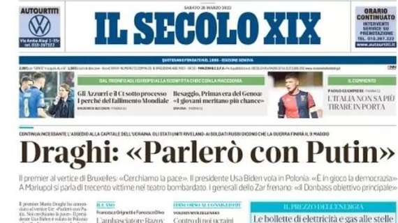 Il Secolo XIX - ed.Levante: "Biancocelesti di nuovo al terzo posto"
