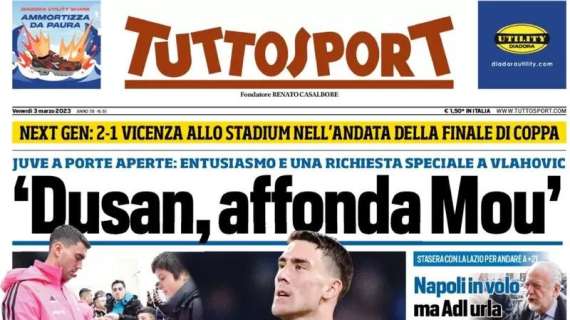 Tuttosport: "La Next Gen beffata all’88’. Urlo Vicenza con Jimenez"