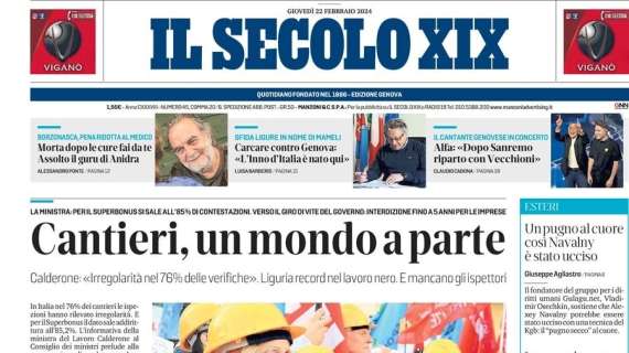 Il Secolo XIX: "Entella, a Gubbio solo U30 | Nostalgia di casa affligge Corsari"