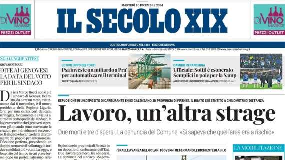 Il Secolo XIX - ed. Levante: "Sestri, Risaliti studia il dopo Scotto"