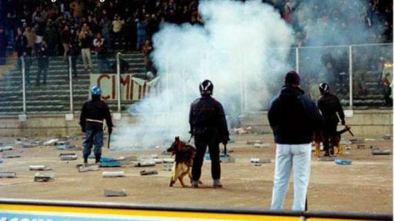 Steward ferito da petardi in Catania-Foggia: DASPO a ultras etnei