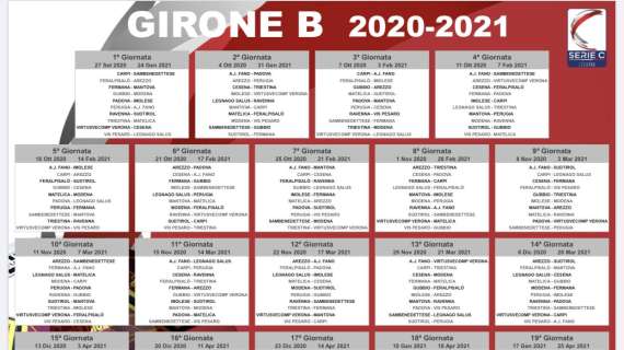 Serie C 2020/2021, il calendario completo del Girone B