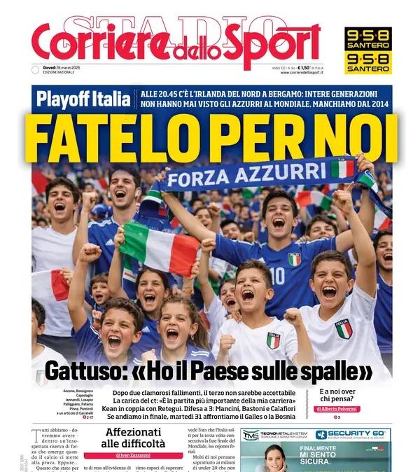 Rassegna stampa Le prime pagine dei quotidiani sportivi