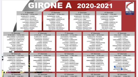 Serie C 2020/2021, il calendario completo del Girone A