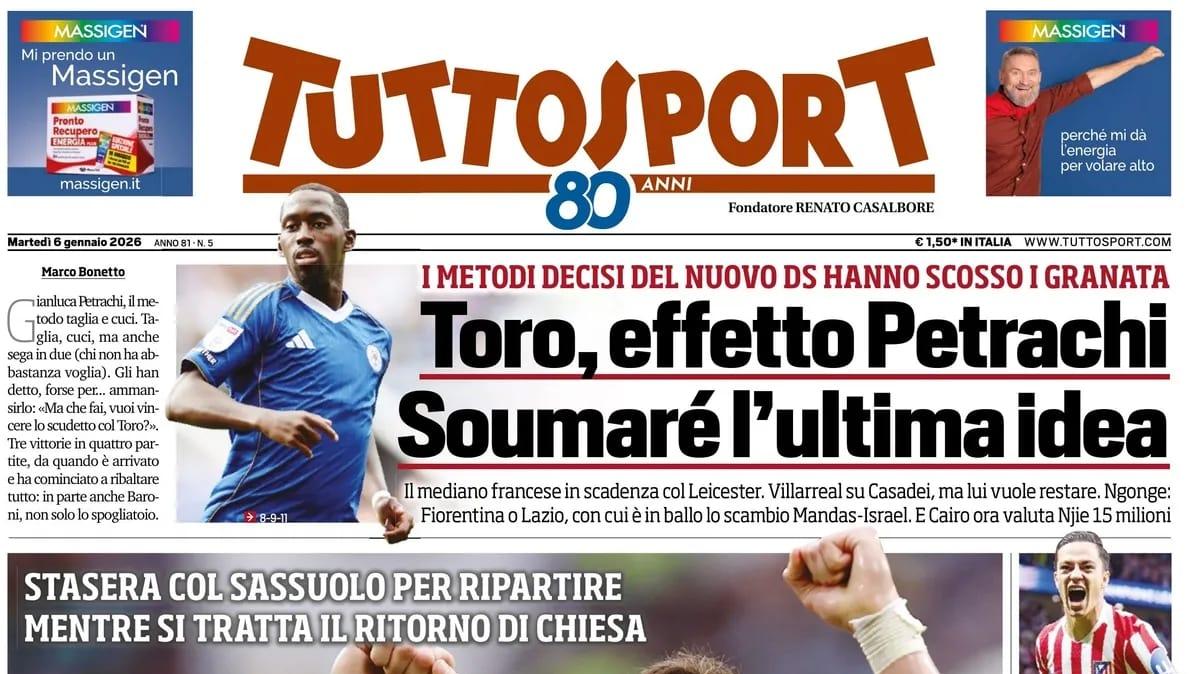 TuttoSport: "La Pro Vercelli riporta a casa Del Favero"
